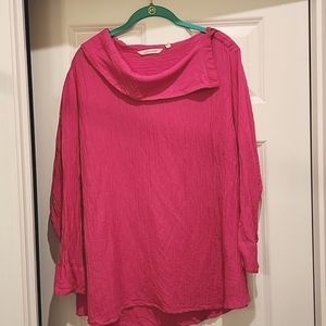 Soft Surroundings pink cowl neck tunic